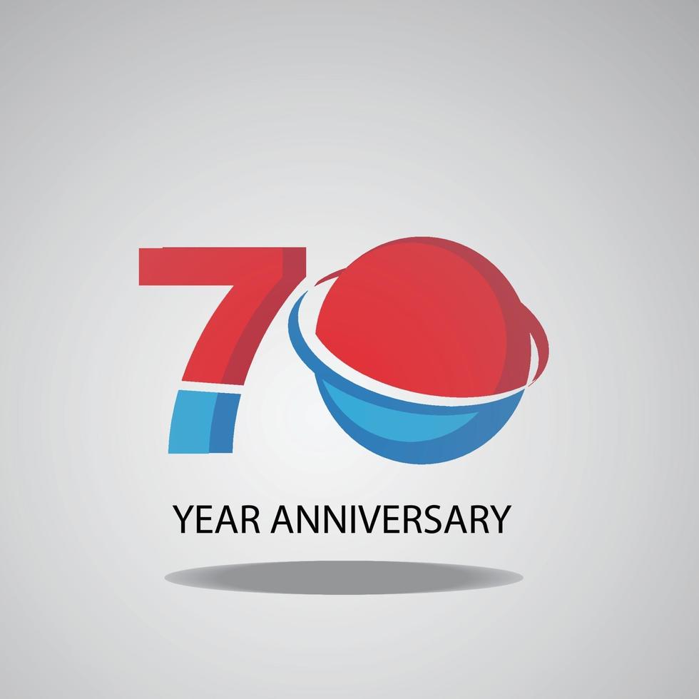 70 Year Anniversary Logo Vector Template Design Illustration