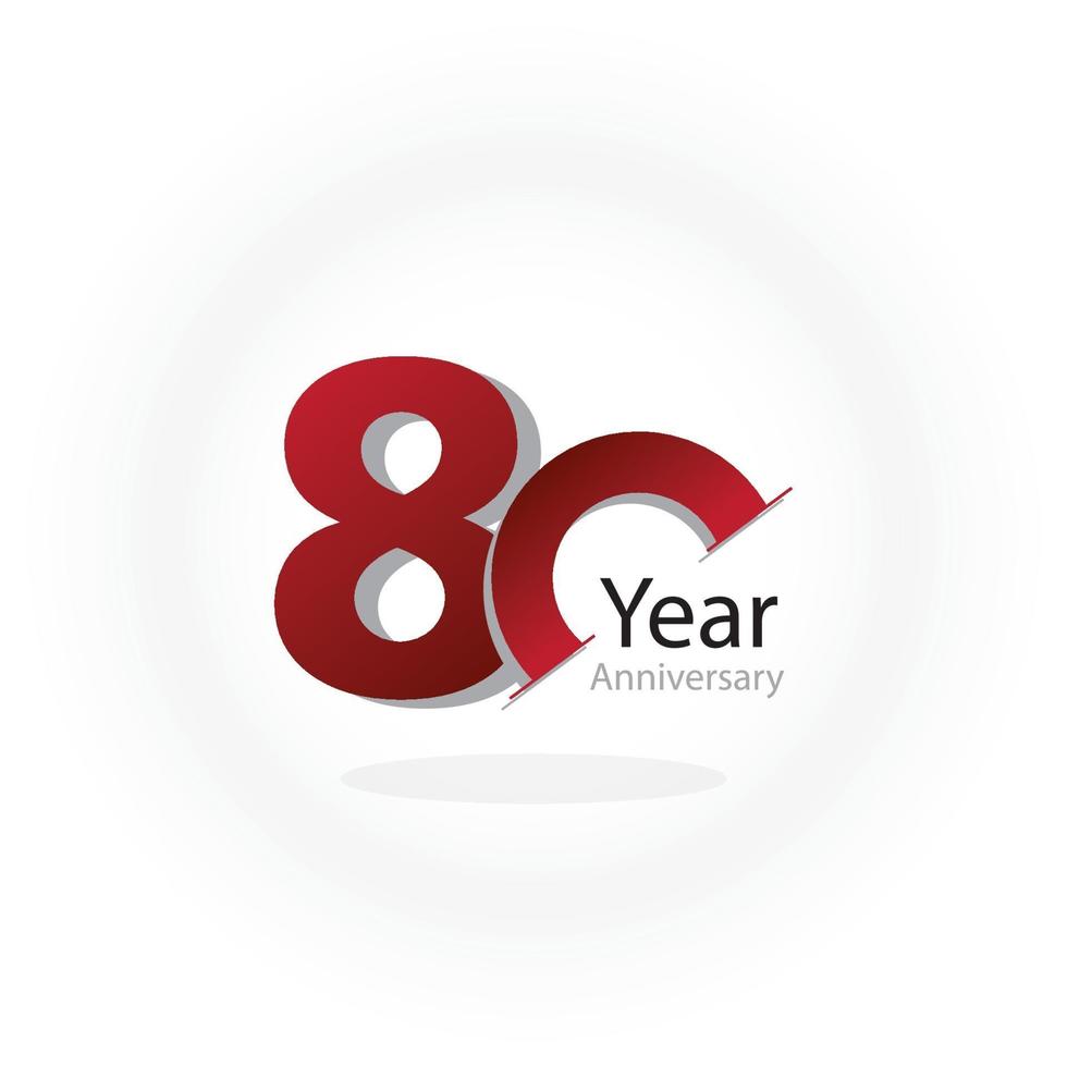 Ilustración de diseño de plantilla de vector de logotipo de aniversario de 80 años