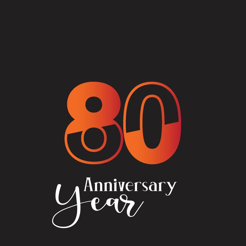 80 Year Anniversary Logo Vector Template Design Illustration