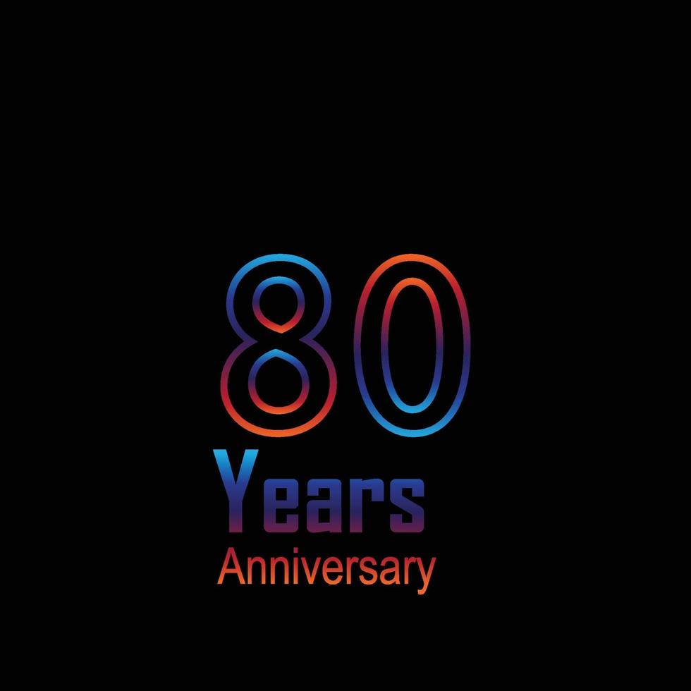 Ilustración de diseño de plantilla de vector de logotipo de aniversario de 80 años