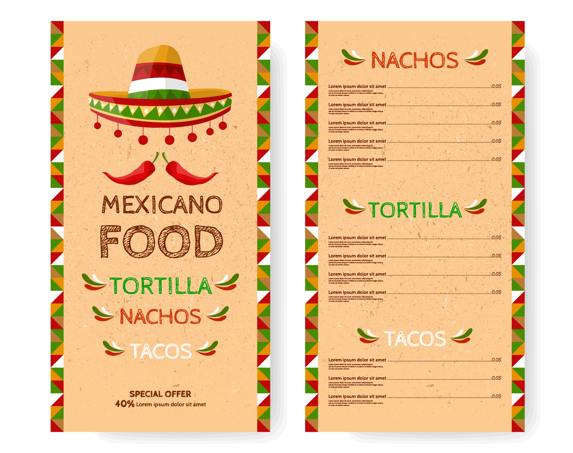 Mexican Restaurant Menu Cover Design Mexican Restaurant Menu Cover Design