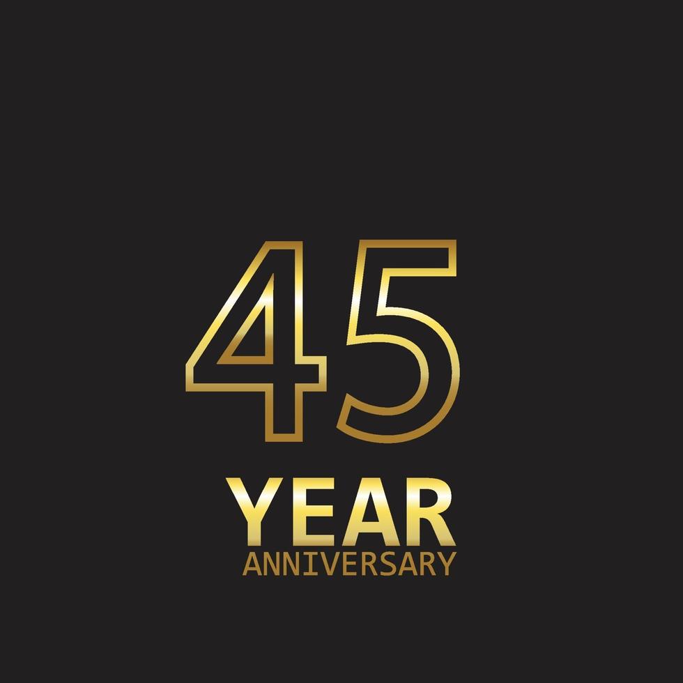 Anniversary Logo Vector Template Design Illustration gold and black