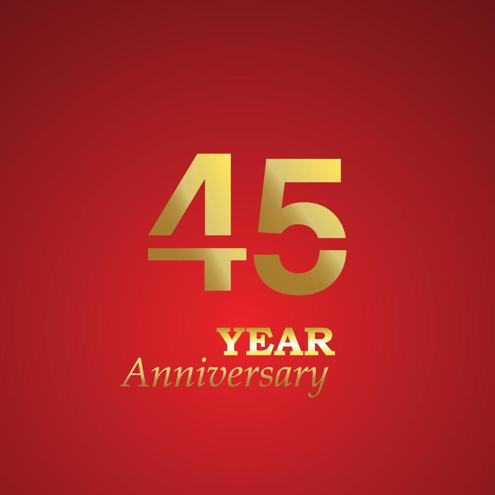 aniversario logo vector plantilla diseño ilustración oro y rojo