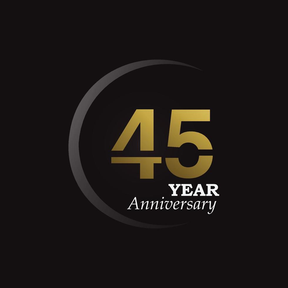 aniversario logo vector plantilla diseño ilustración oro y negro