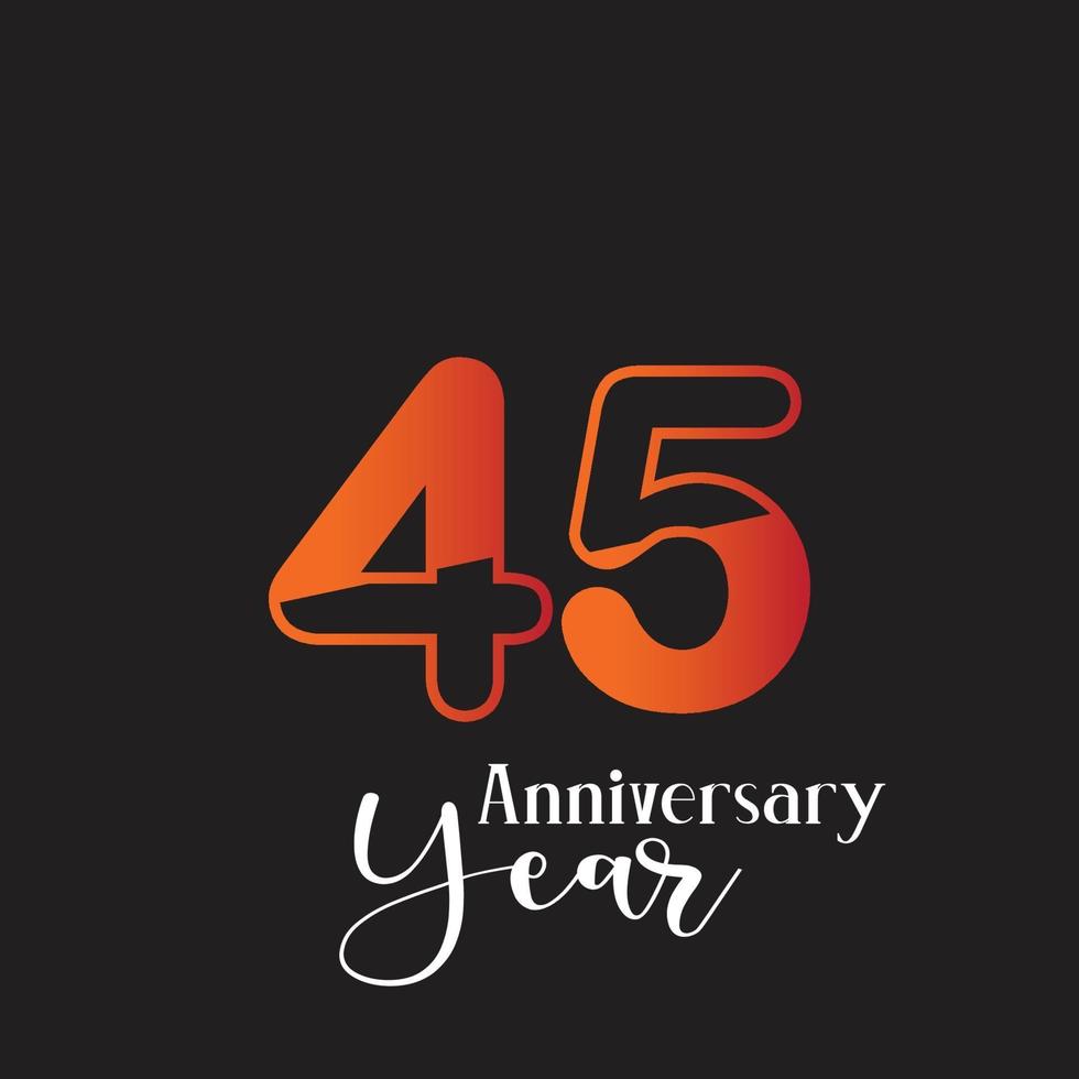 aniversario logo vector plantilla diseño ilustración naranja y negro