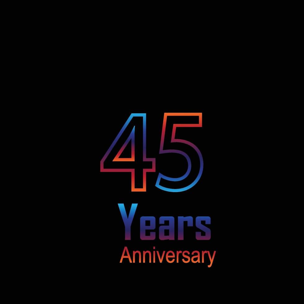 aniversario logo vector plantilla diseño ilustración arco iris y negro