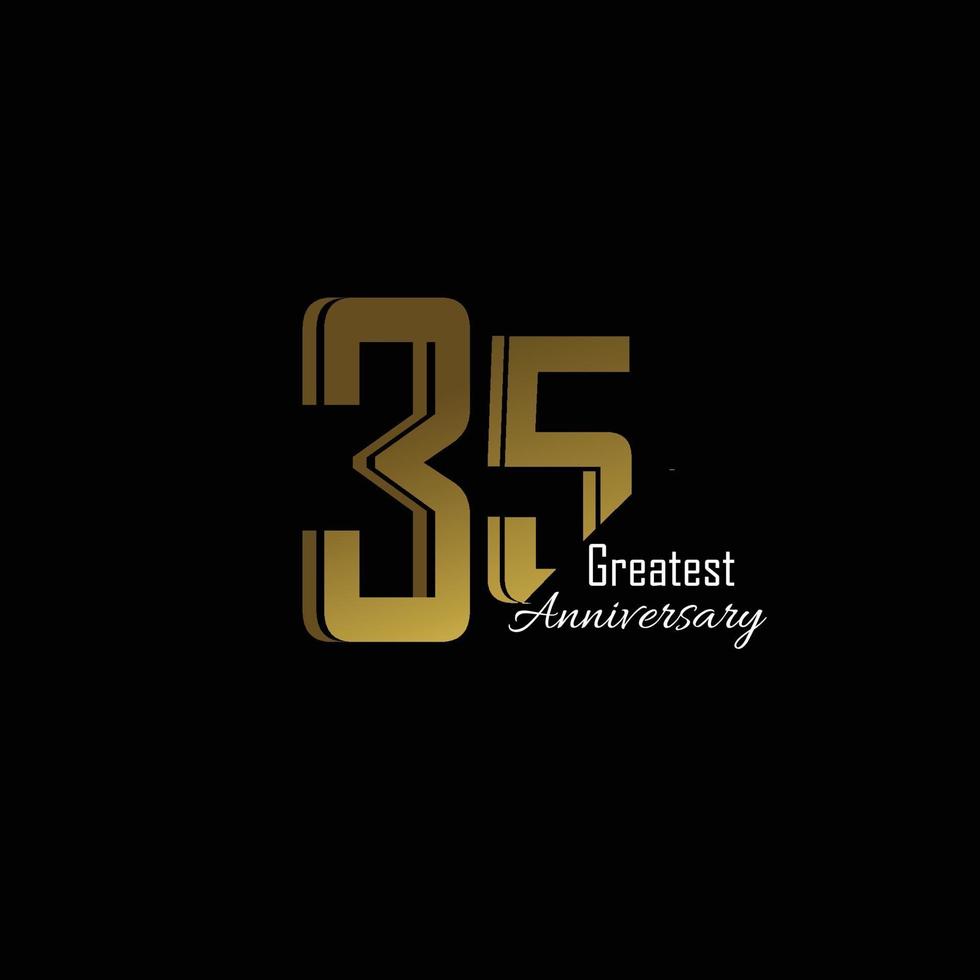 Anniversary Logo Vector Template Design Illustration gold and black