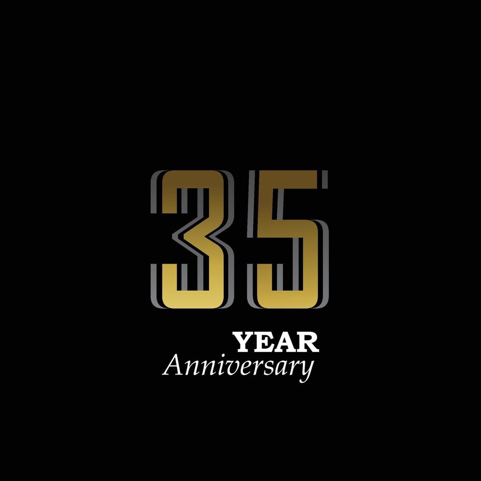 Anniversary Logo Vector Template Design Illustration gold and black