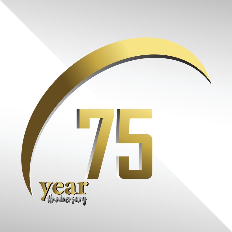 Year Anniversary Logo Vector Template Design Illustration gold and white