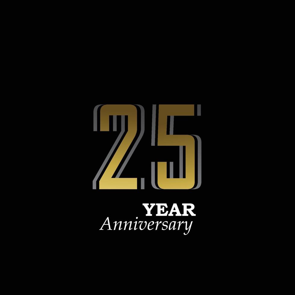 Anniversary Logo Vector Template Design Illustration gold and black