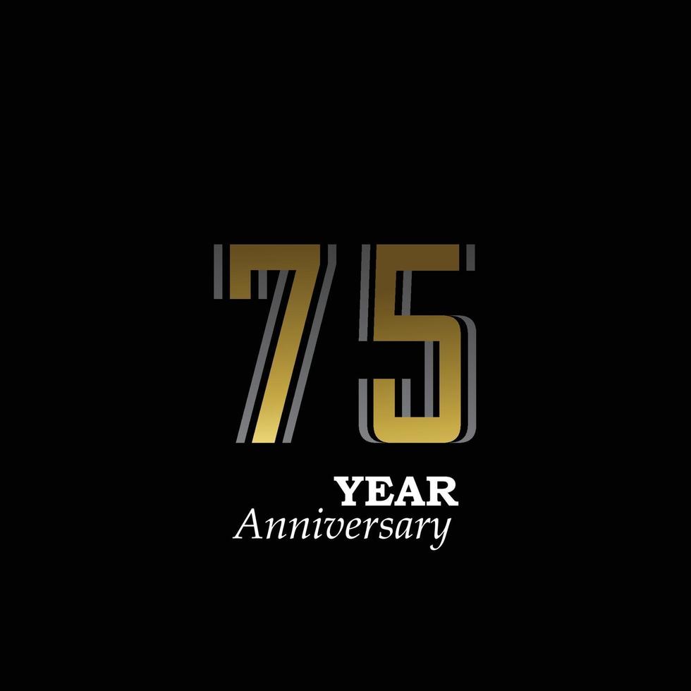 aniversario logo vector plantilla diseño ilustración oro y negro
