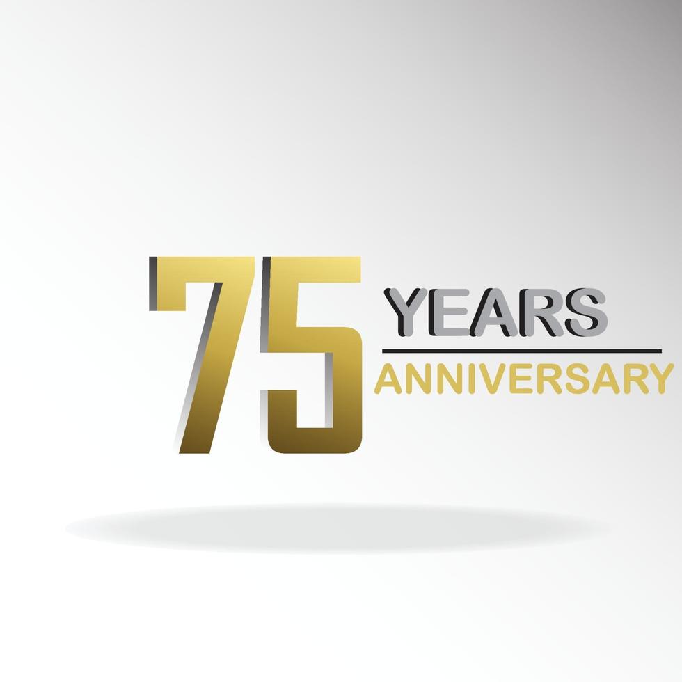 Year Anniversary Logo Vector Template Design Illustration gold and white