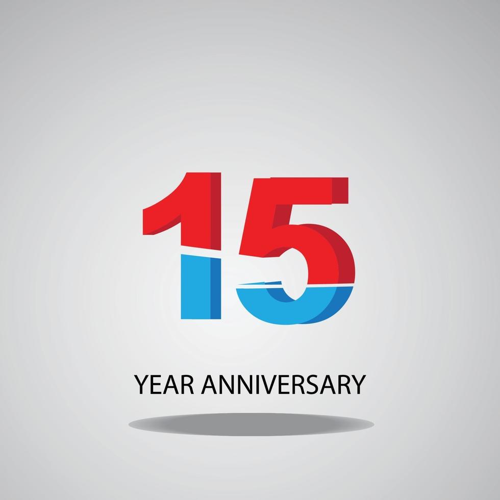 Year Anniversary Logo Vector Template Design Illustration red blue and white