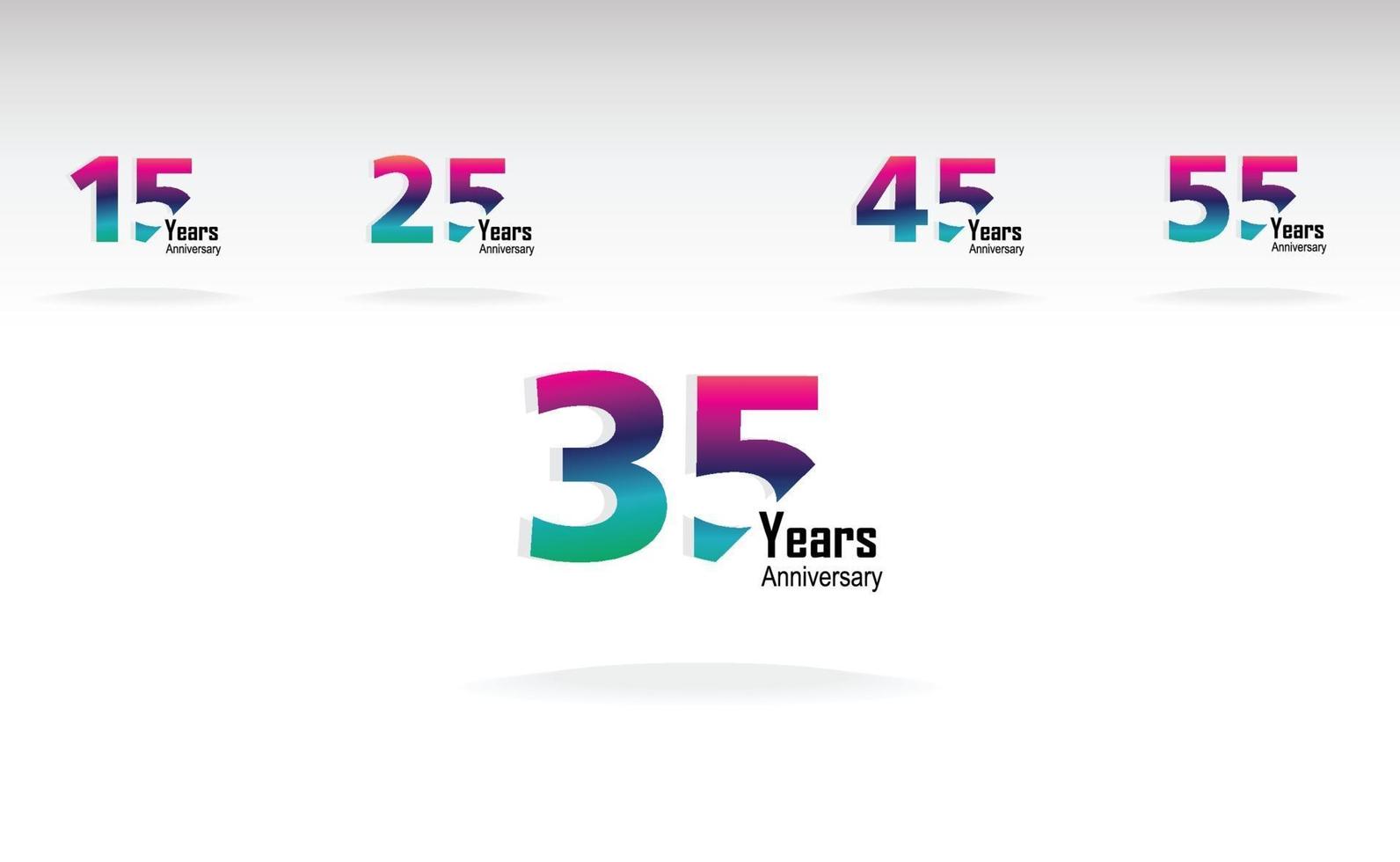 Year Anniversary Logo Vector Template Design Illustration Rainbow