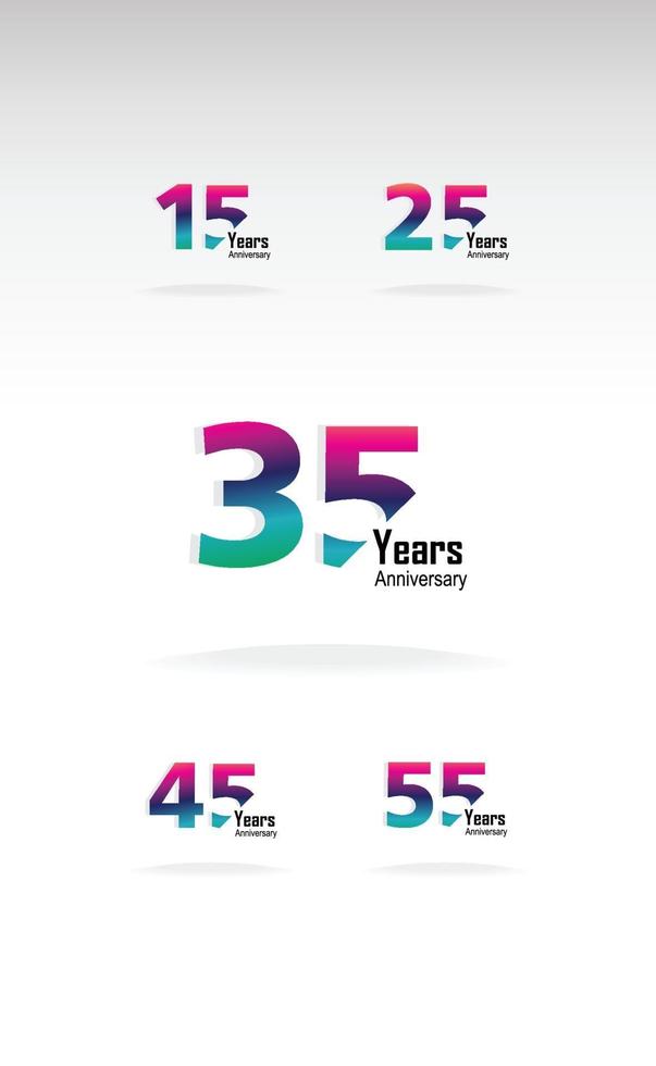 Year Anniversary Logo Vector Template Design Illustration Rainbow