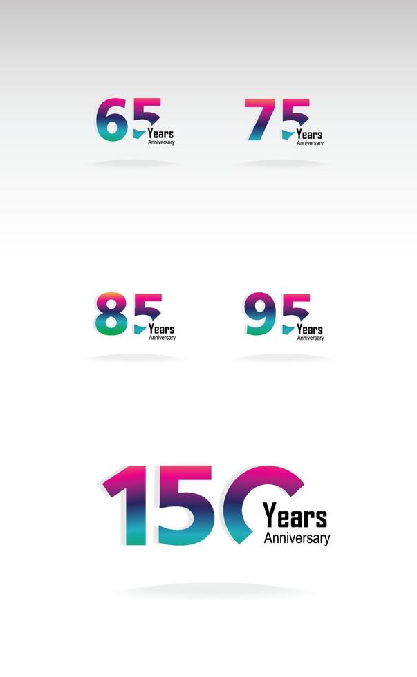 Year Anniversary Logo Vector Template Design Illustration Rainbow