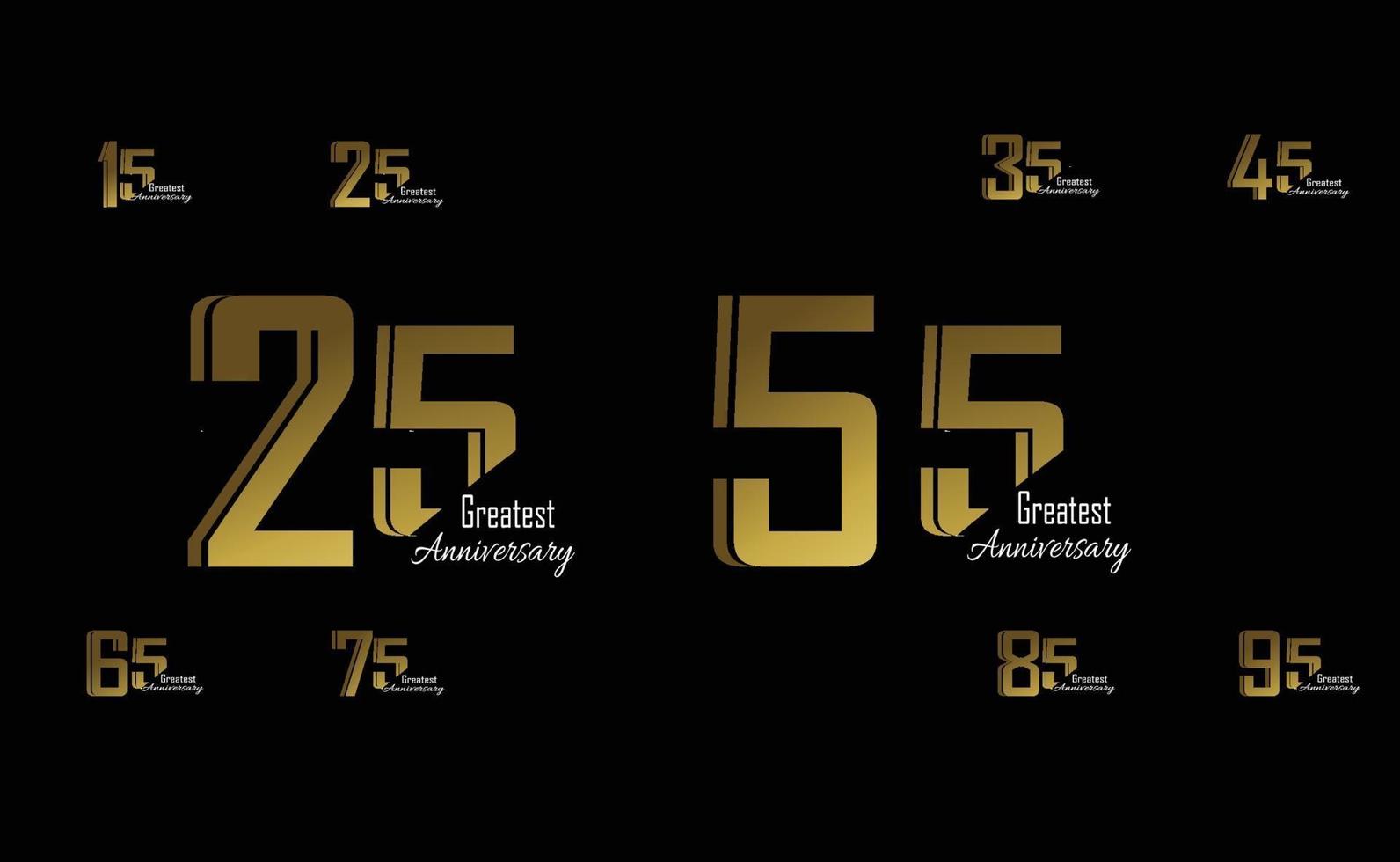 Set Year Anniversary Logo Vector Template Design Illustration gold elegant