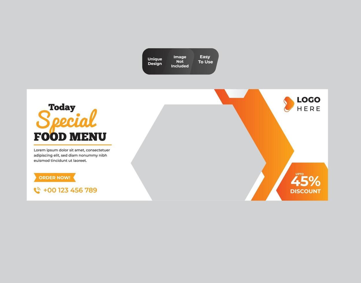 Restaurant social media web banner design template vector