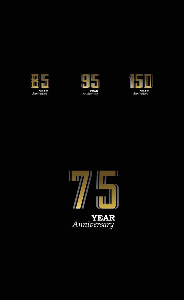 Set Year Anniversary Logo Vector Template Design Illustration