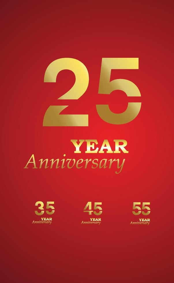 Set Year Anniversary Logo Vector Template Design Illustration gold elegant