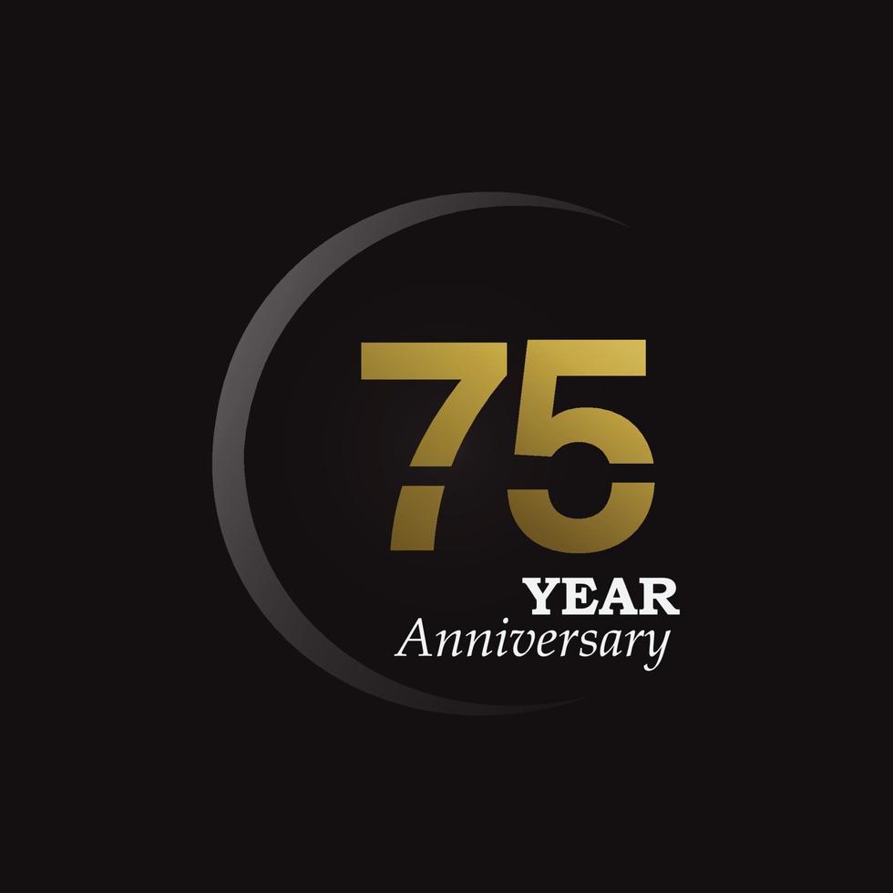 Anniversary Logo Vector Template Design Illustration gold and black