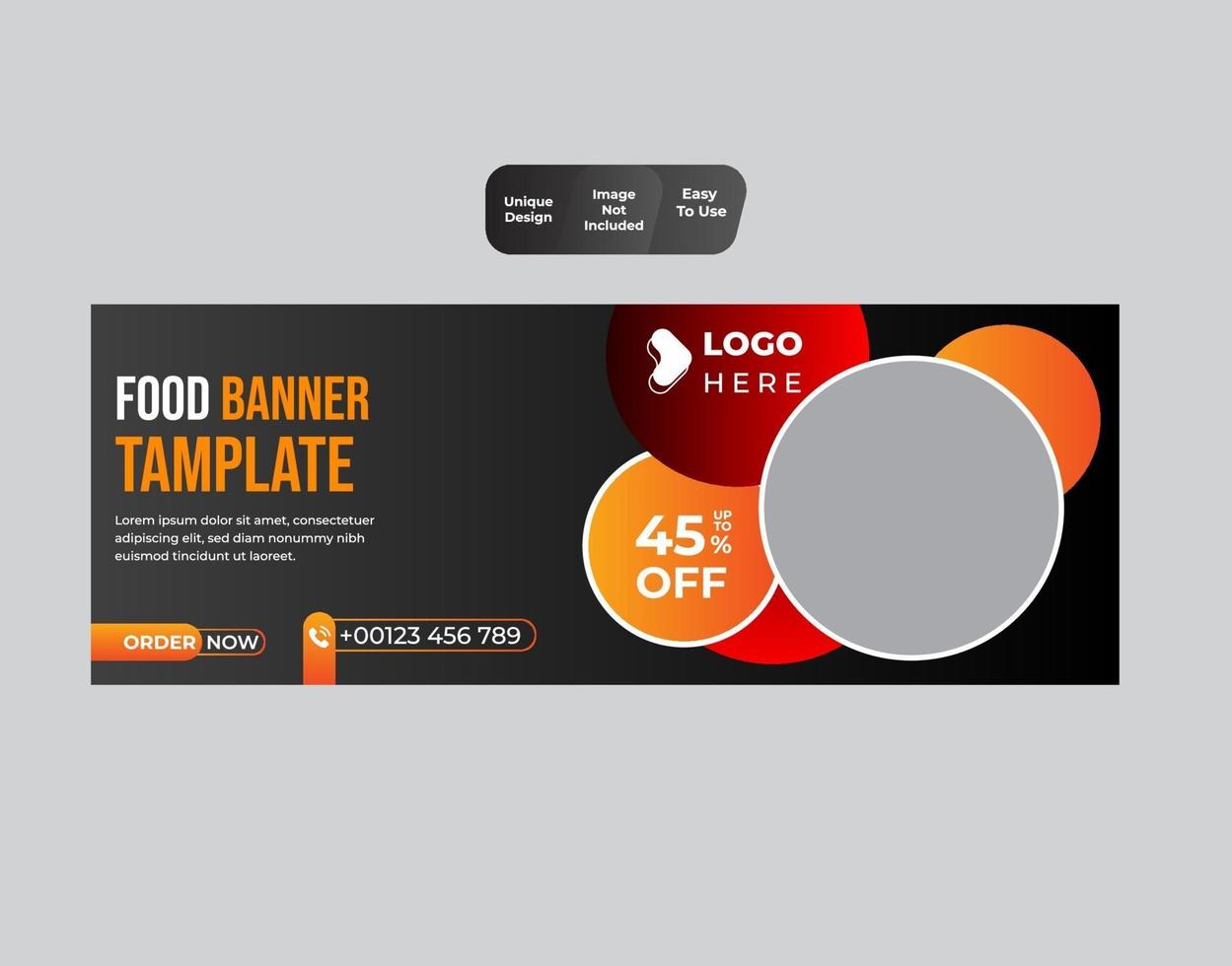 Fast food concept banner template vector