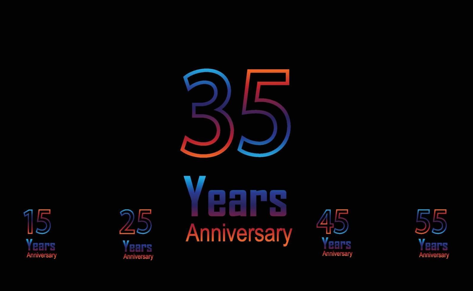 Set Year Anniversary Logo Vector Template Design Illustration