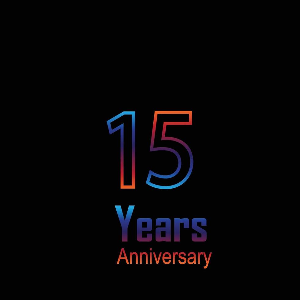 Year Anniversary Logo Vector Template Design Illustration Rainbow