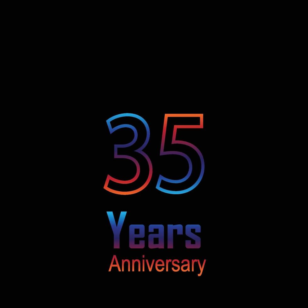 Year Anniversary Logo Vector Template Design Illustration Rainbow