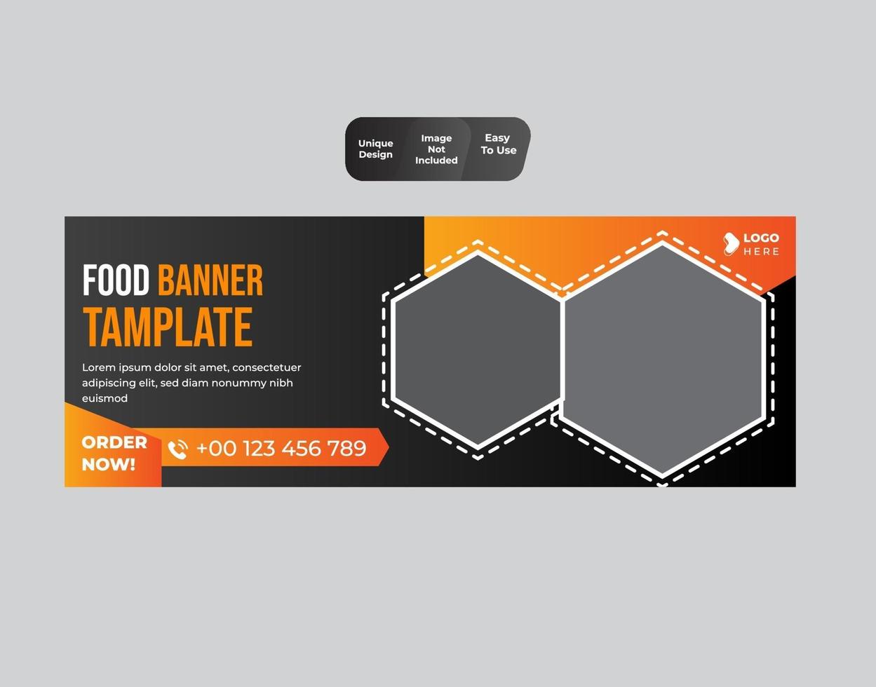 Food Web Banner Template Design vector