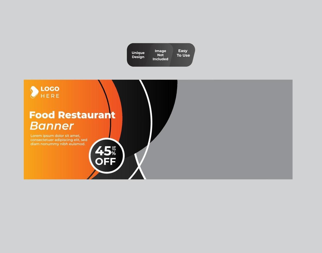 Modern fast food restaurant banner  design template vector