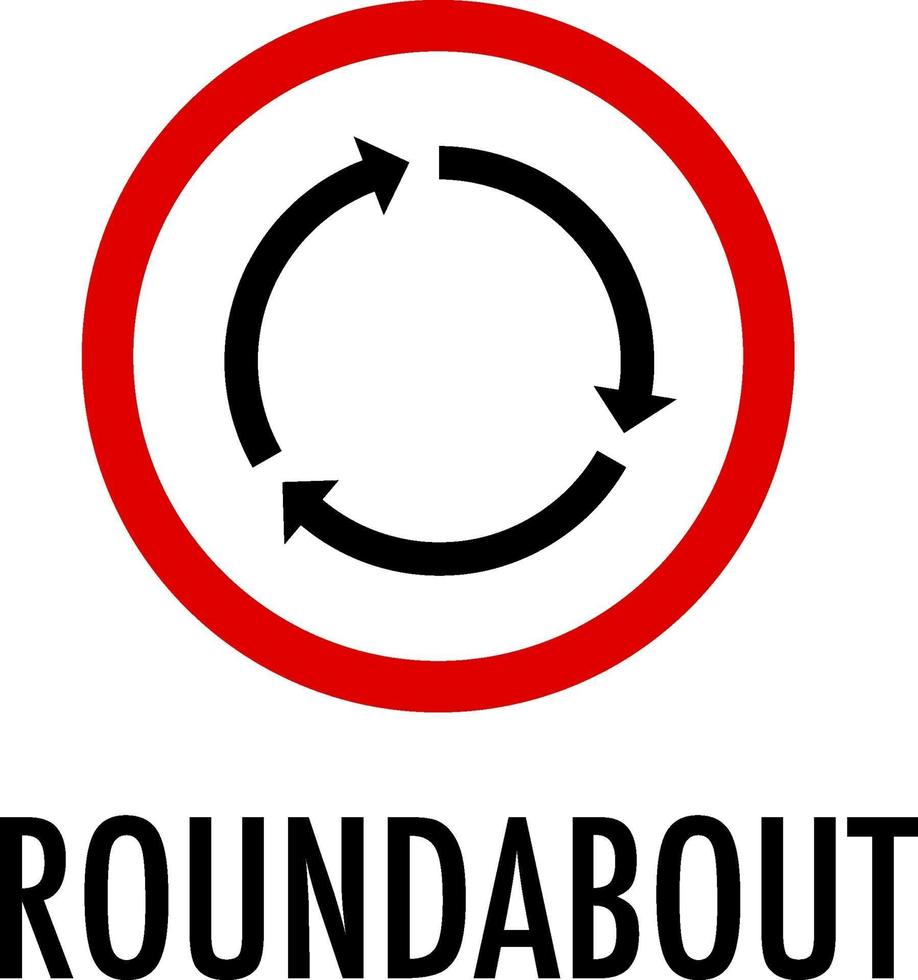 Roundabout sign on white background vector