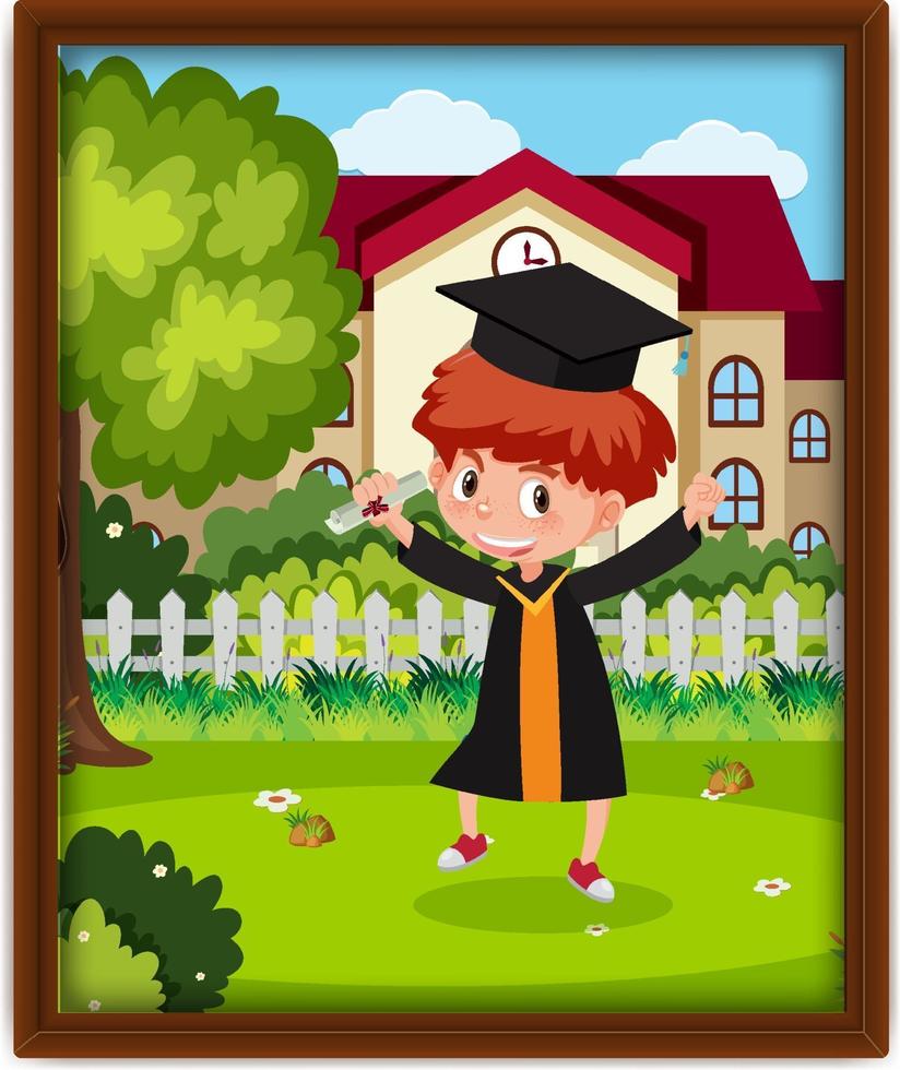 A picture of nursery boy in graduation costume vector