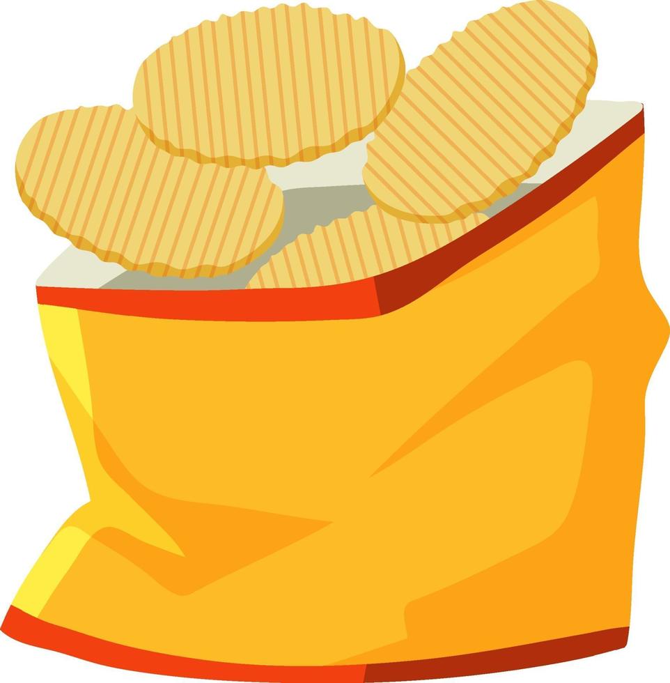 Package of potato chips opened vector