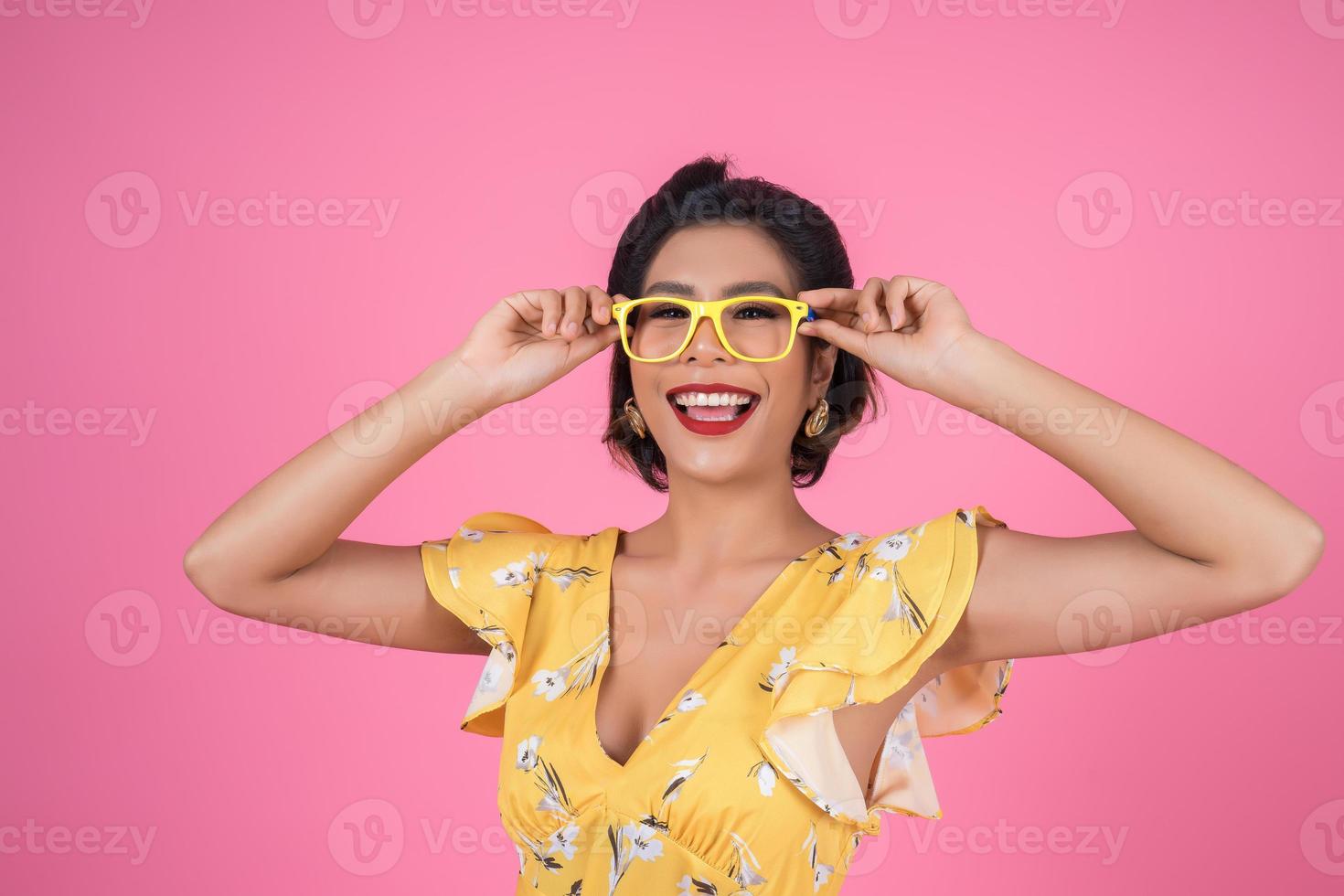 Portrait of fashionable woman with sunglasses photo