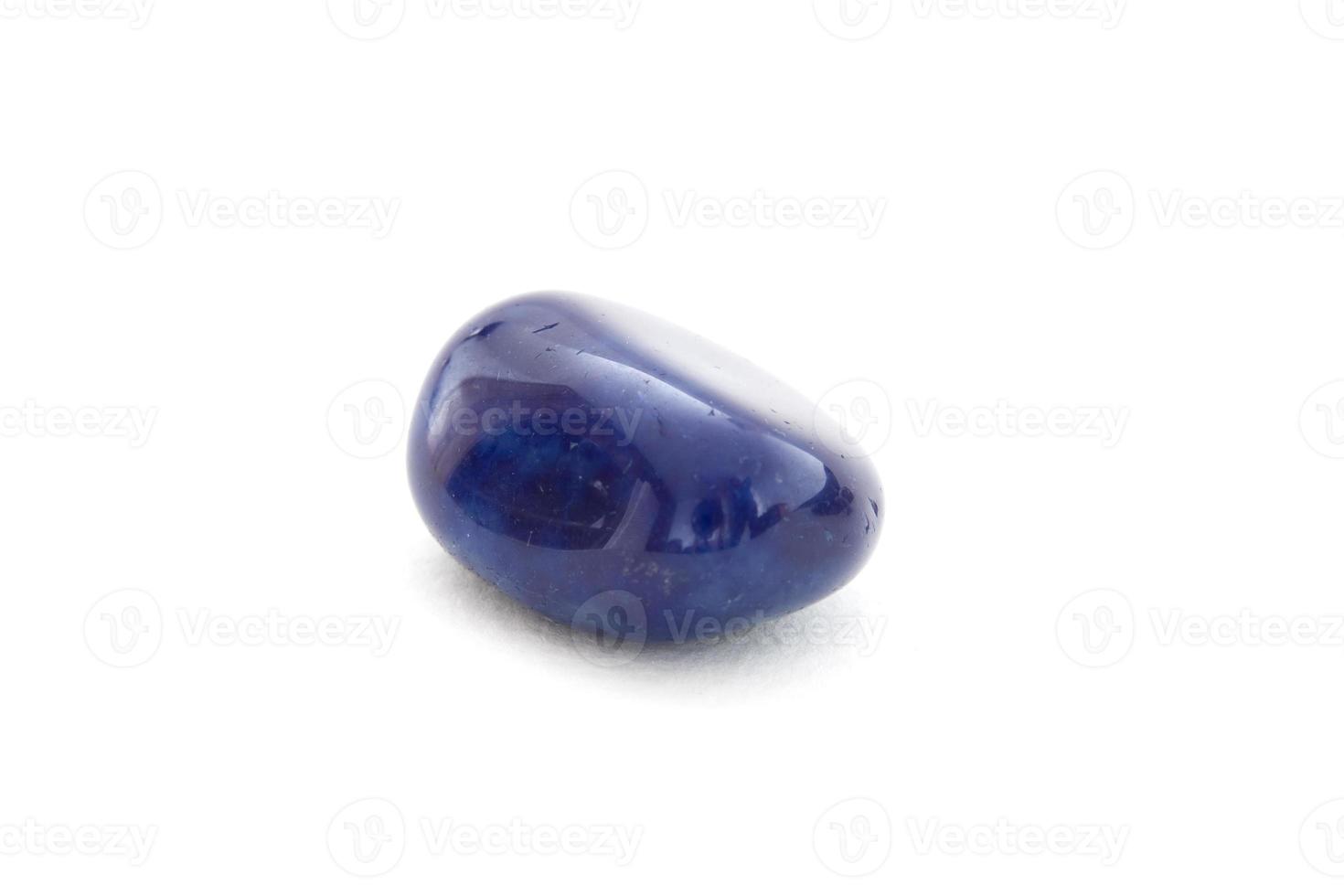 Blue agate mineral on the white background photo