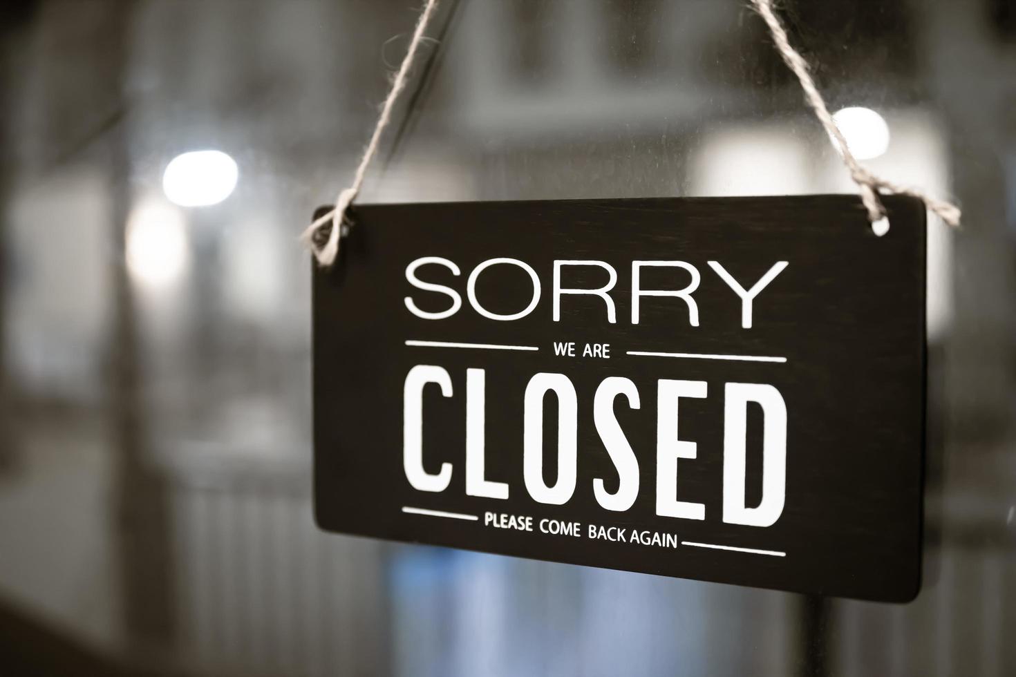 Sorry we are closed sign photo