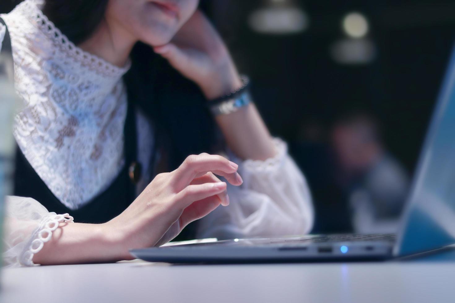 Woman working on a computer photo