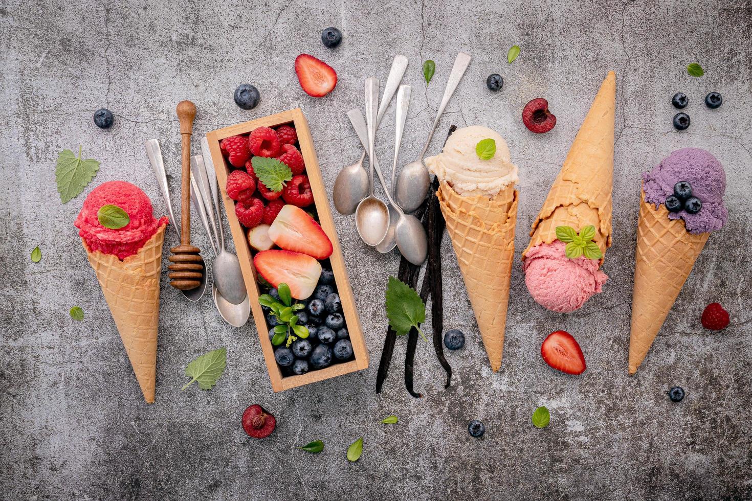 Fruit-flavored ice cream photo