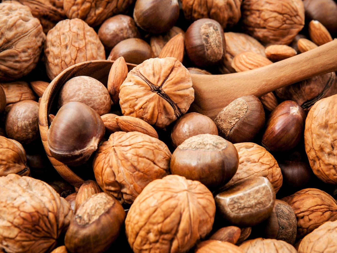 Close-up of walnuts photo