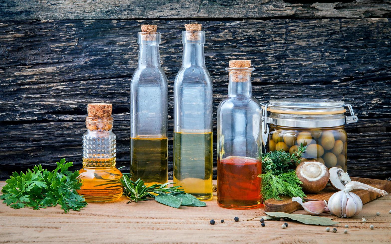 Assortment of cooking oils photo