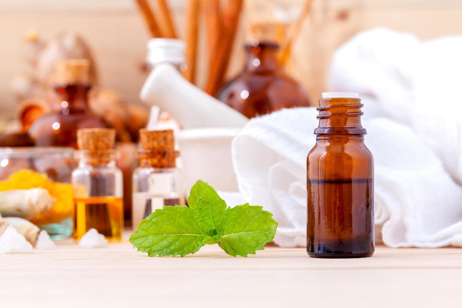 Natural spa treatment on a table photo