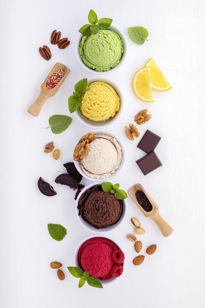 Vertical view of ice cream photo