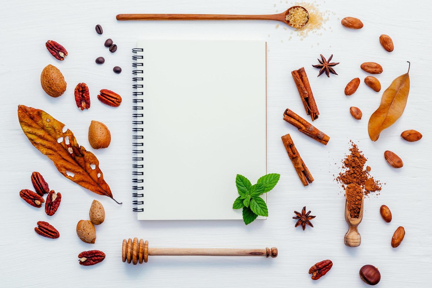 Fall flavors with a spiral notebook photo