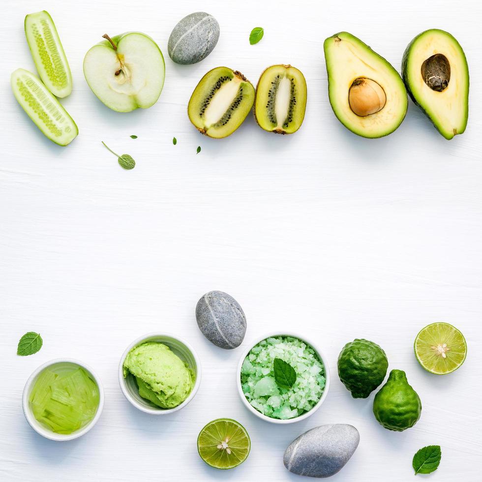 Green foods and skincare photo