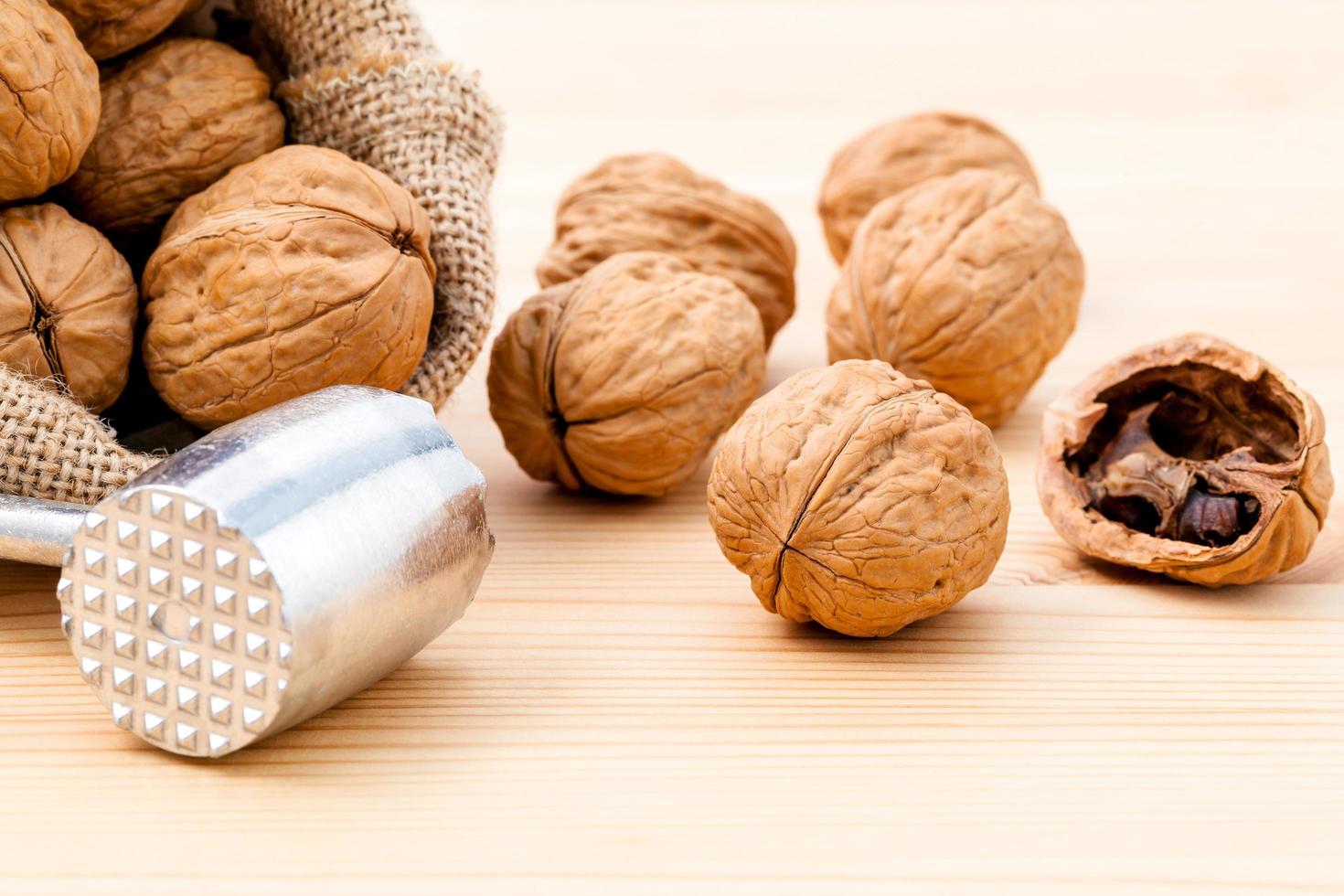 Walnuts on a table photo