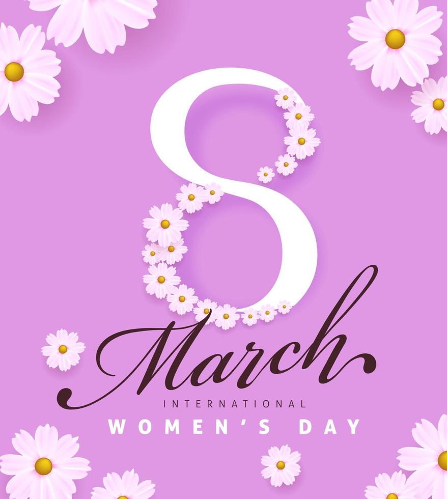 International women's Day banner template. Postcard on March 8. vector