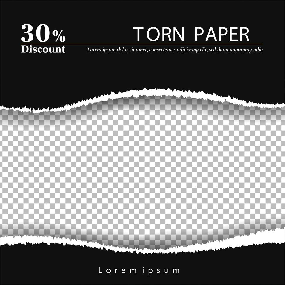 Middle tearing paper background template vector
