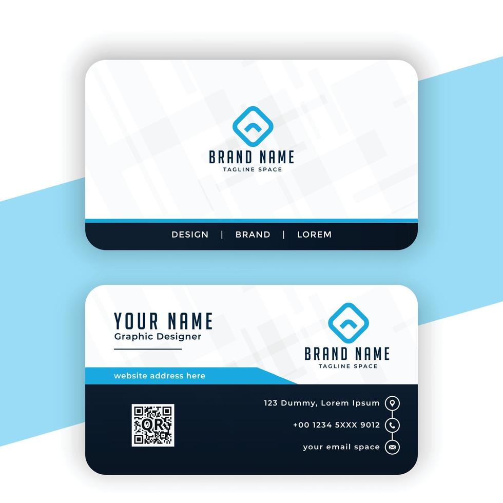 modern blue professional business card template design vector