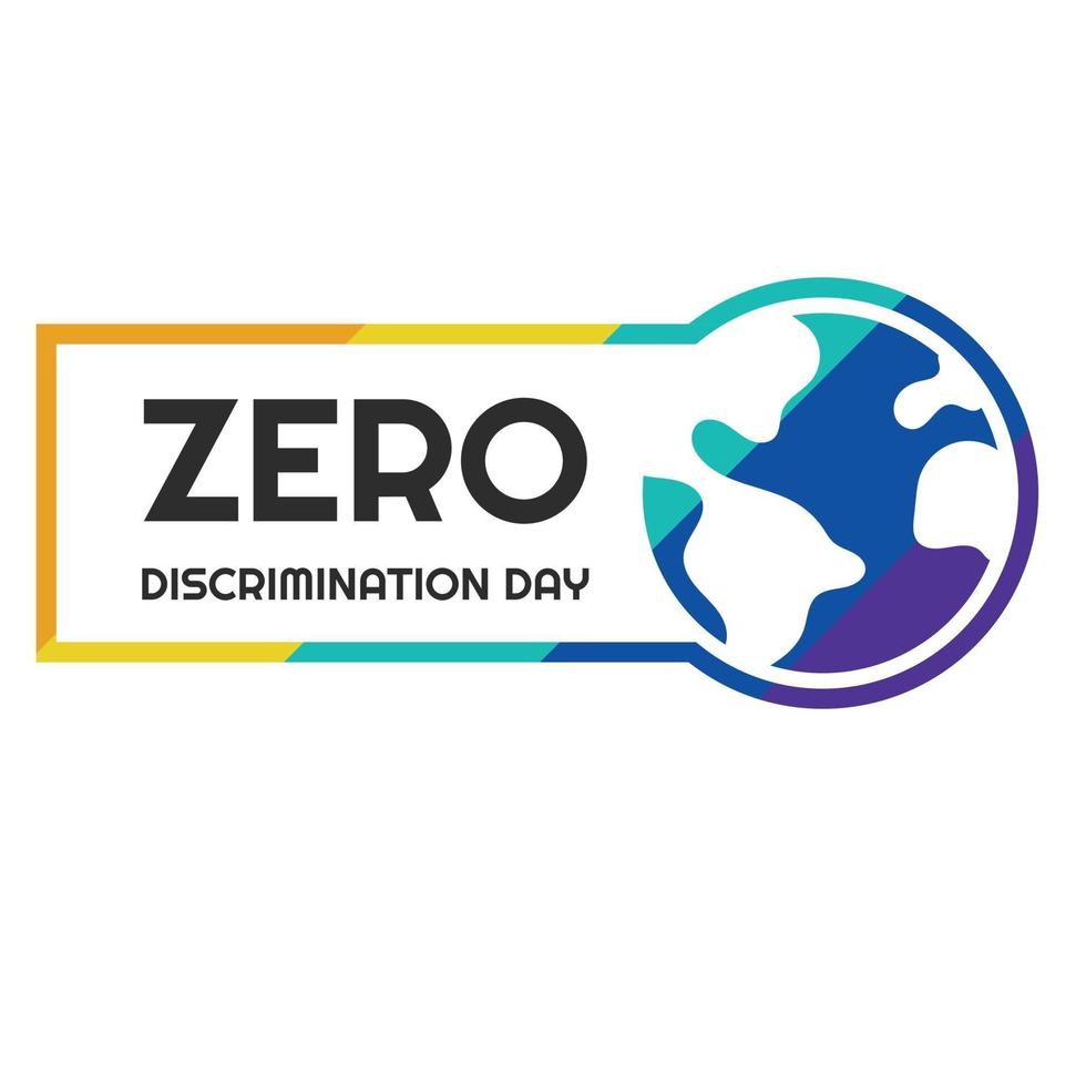 zero discrimination day vector rainbow color poster